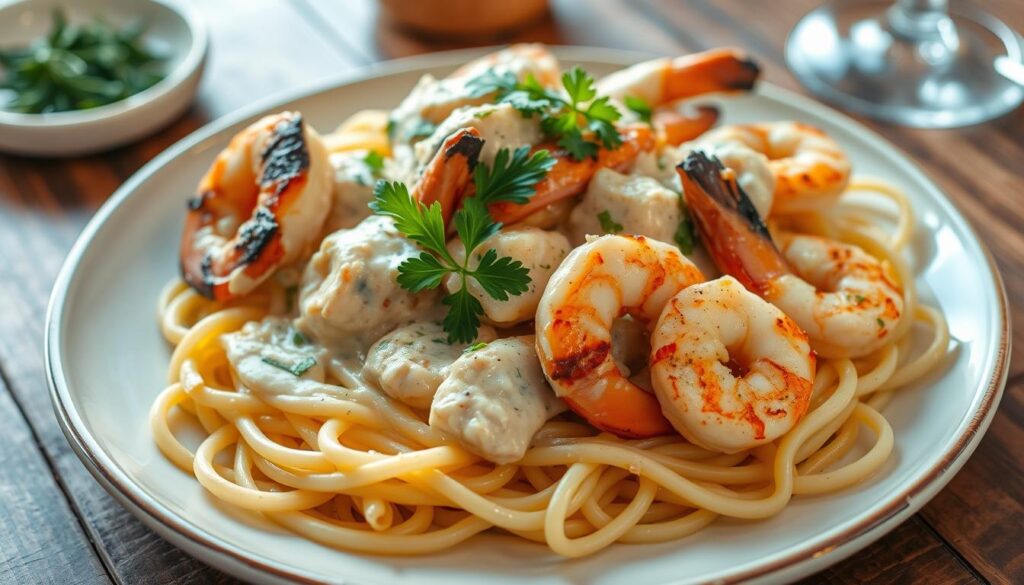 Chicken and Shrimp Alfredo