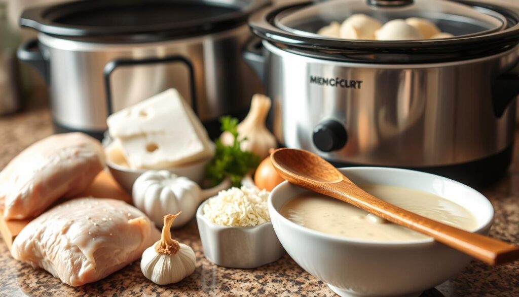 Creamy Slow Cooker Chicken Sauce Preparation