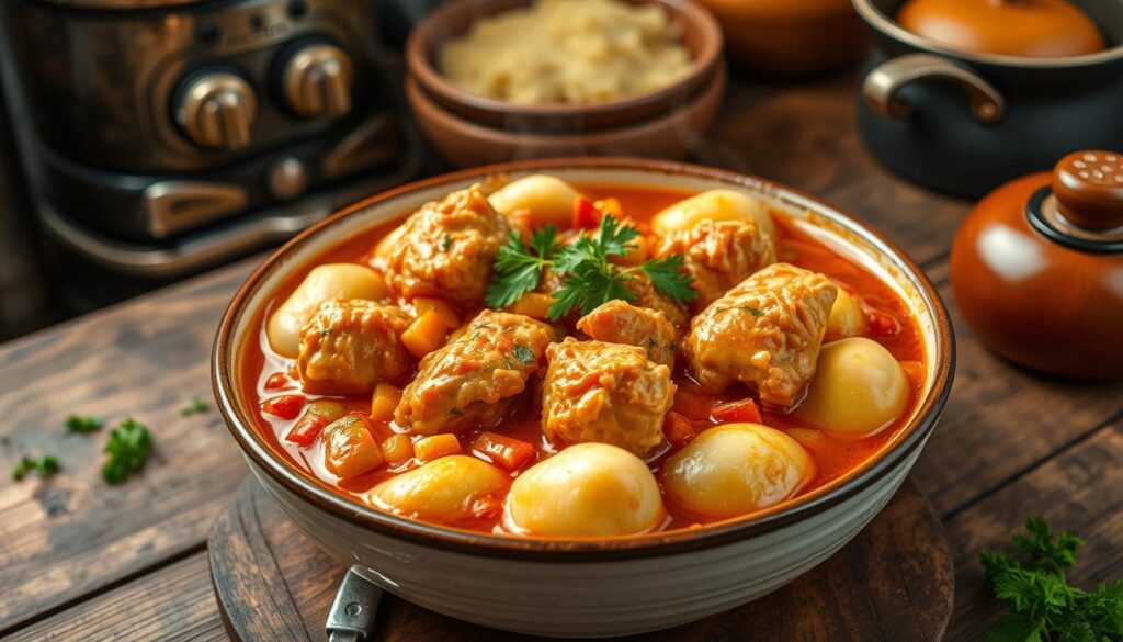 chicken paprikash with dumplings