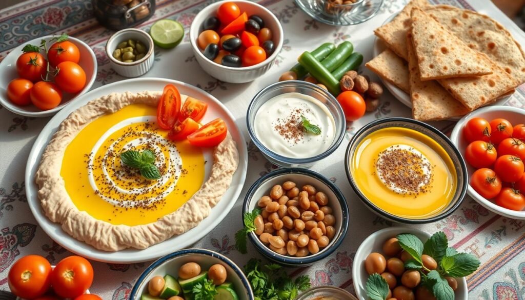 Arabic Breakfast Spread Components