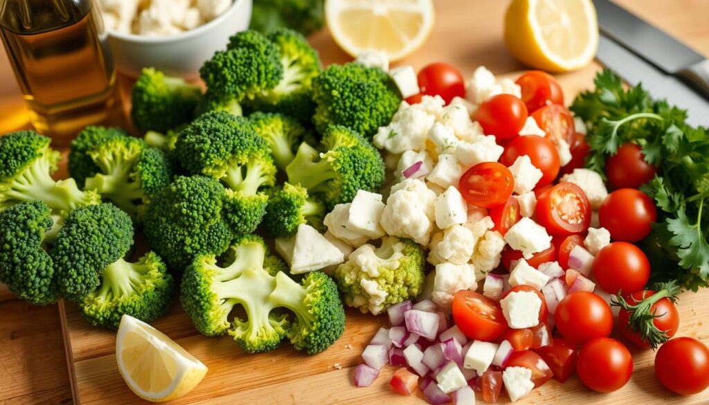 Broccoli Cauliflower Salad Preparation