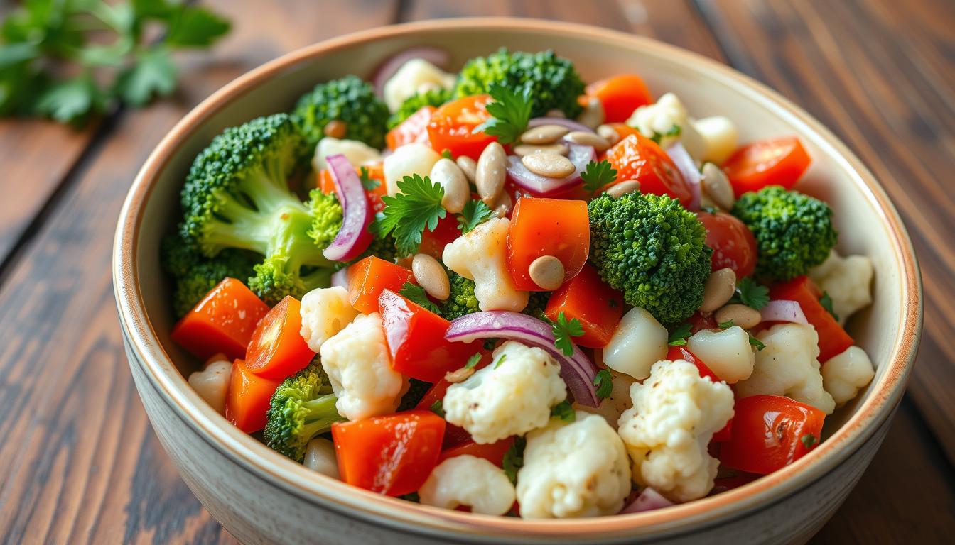 Broccoli cauliflower salad