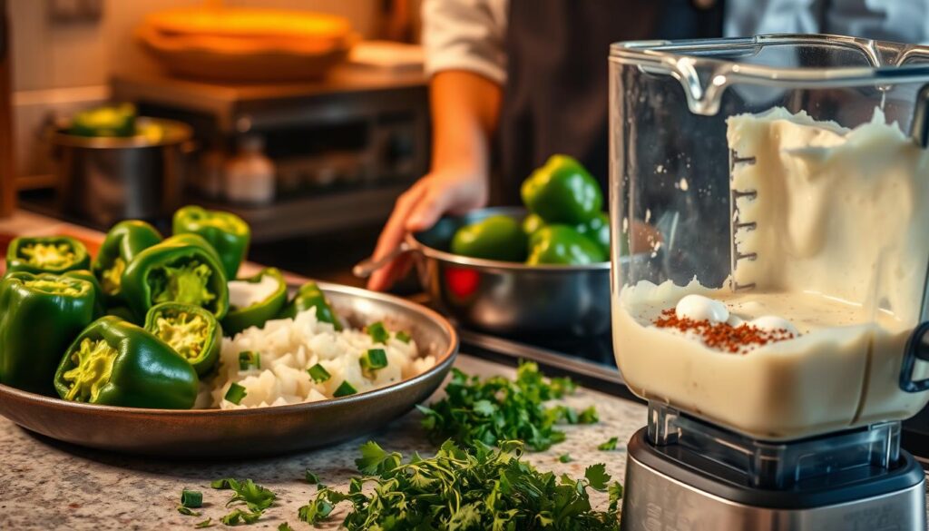 Creamy Poblano Sauce Preparation