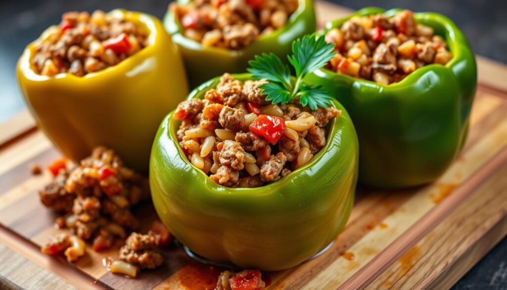 Beef stuffed peppers