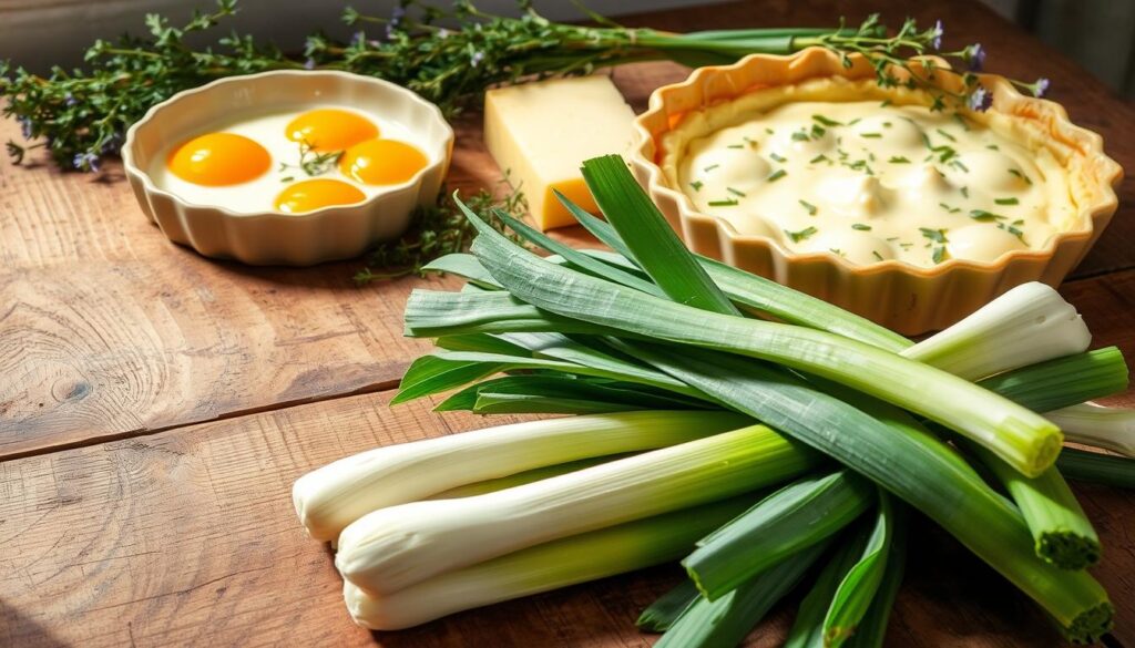 Fresh Leek Quiche Ingredients