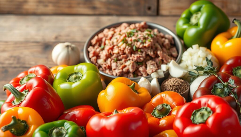 Homemade Beef Stuffed Peppers Ingredients