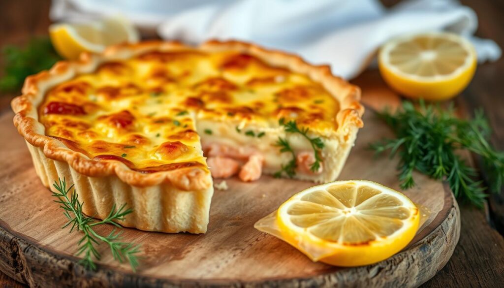 Homemade Salmon Quiche Dish