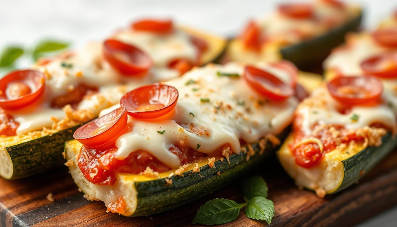 Pizza zucchini boats