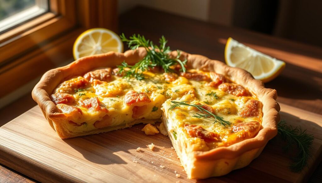 Salmon quiche recipe