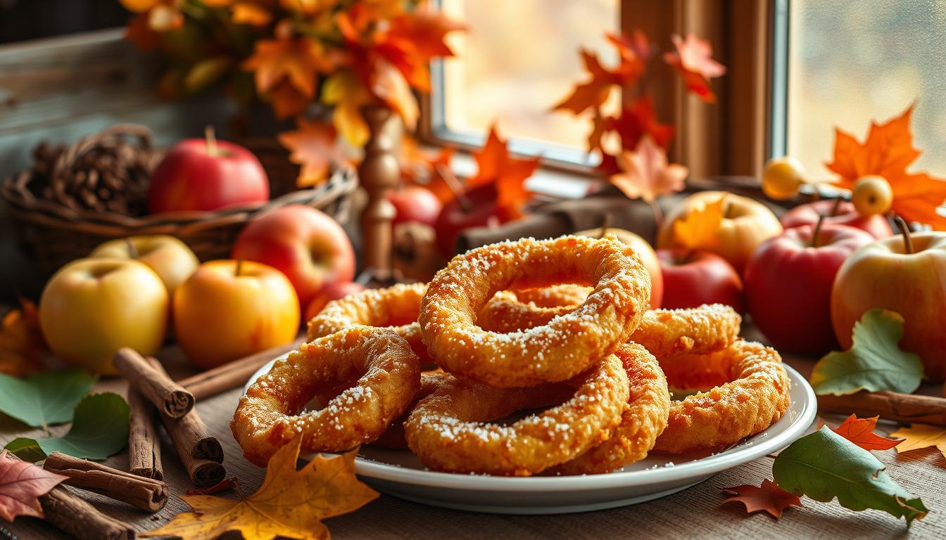 Fried cinnamon apple rings